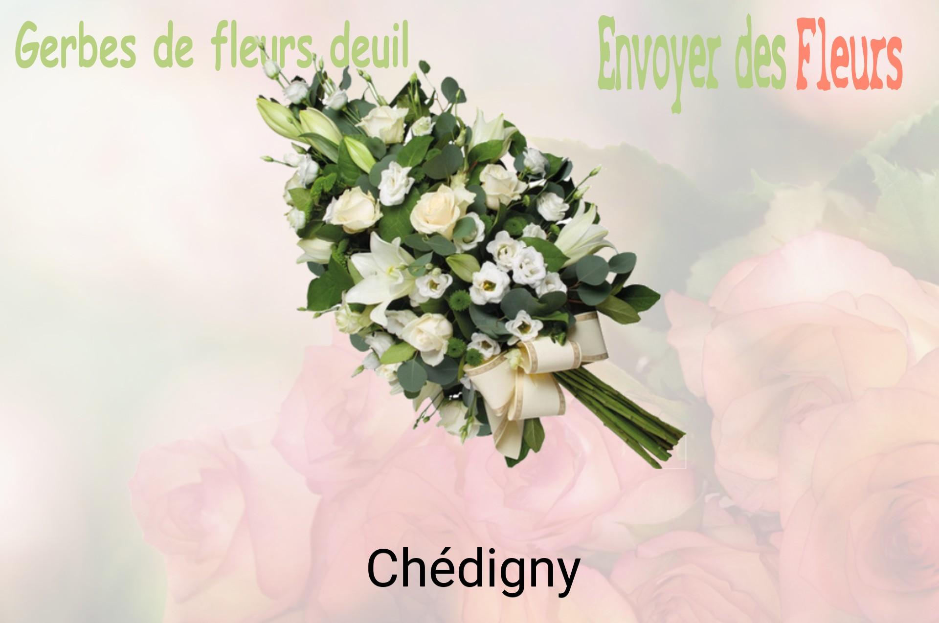 Gerbe de fleurs de deuil livrée à Chédigny